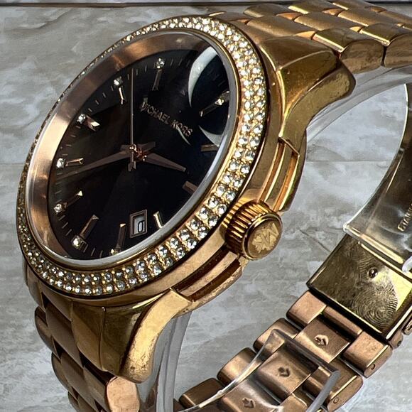Michael Kors MK-5494 Women\'s Rose Gold Analog Dial Quartz Watch Tested - READ main image 4
